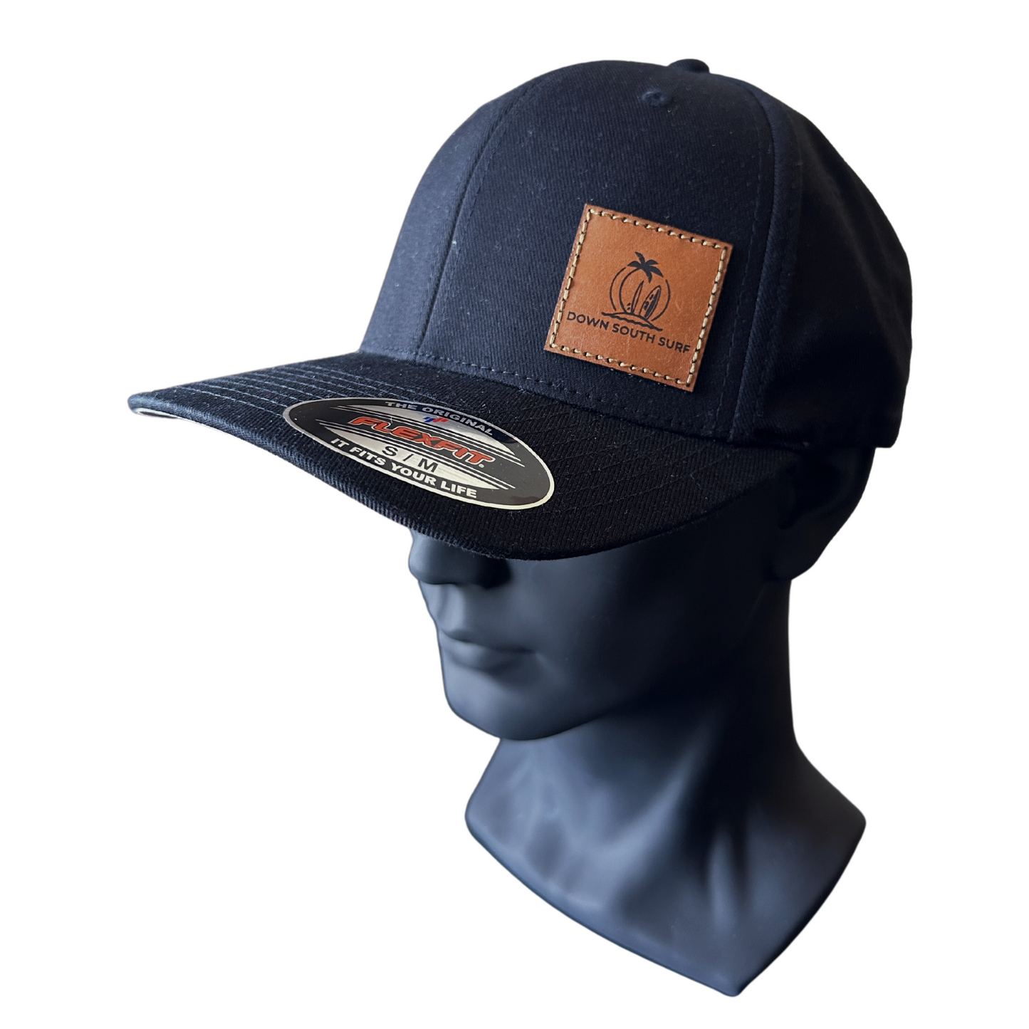BLACK LEATHER PATCH CAP