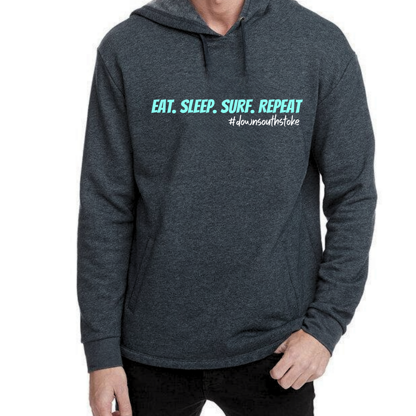 EAT. SLEEP. SURF. REPEAT PREMIUM PULLOVER UNISEX HOODIE