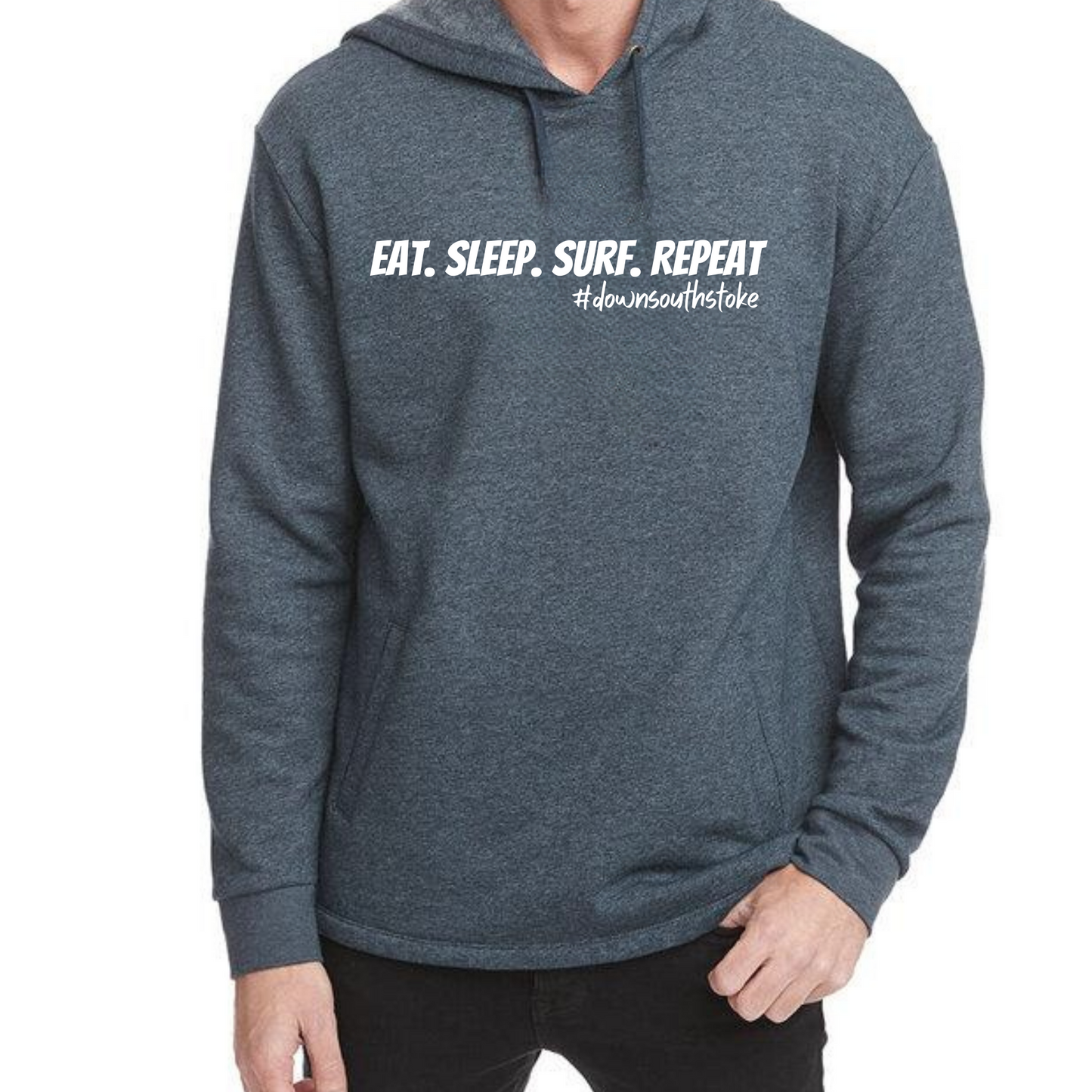 EAT. SLEEP. SURF. REPEAT PREMIUM PULLOVER UNISEX HOODIE