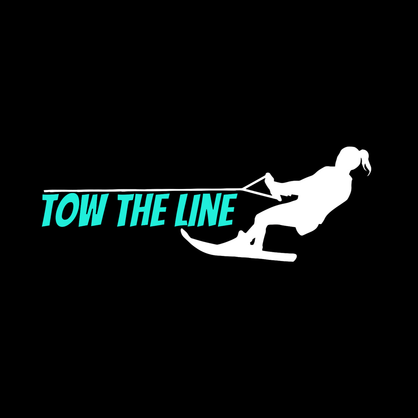 TOW THE LINE FEMALE WATER SKIER PREMIUM UNISEX CREW T-SHIRT