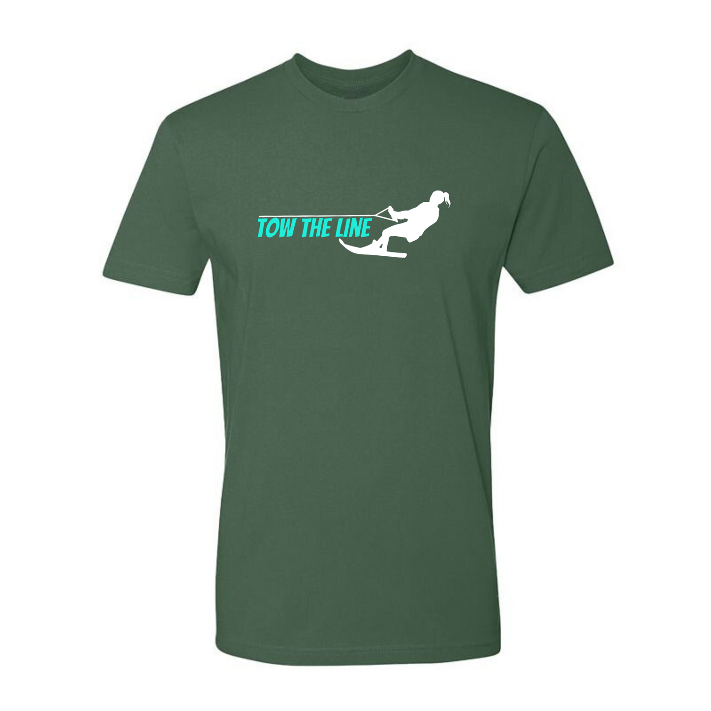 TOW THE LINE FEMALE WATER SKIER PREMIUM UNISEX CREW T-SHIRT