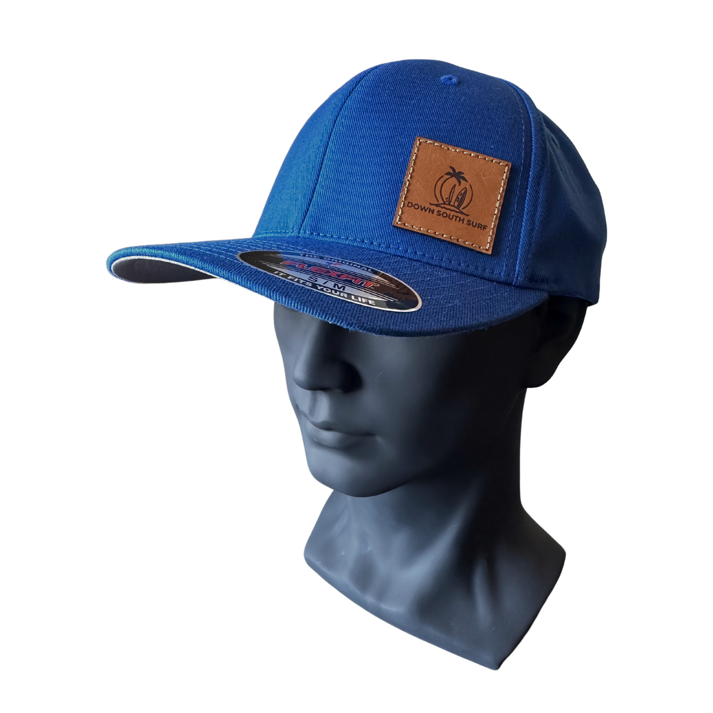 ROYAL BLUE LEATHER PATCH CAP