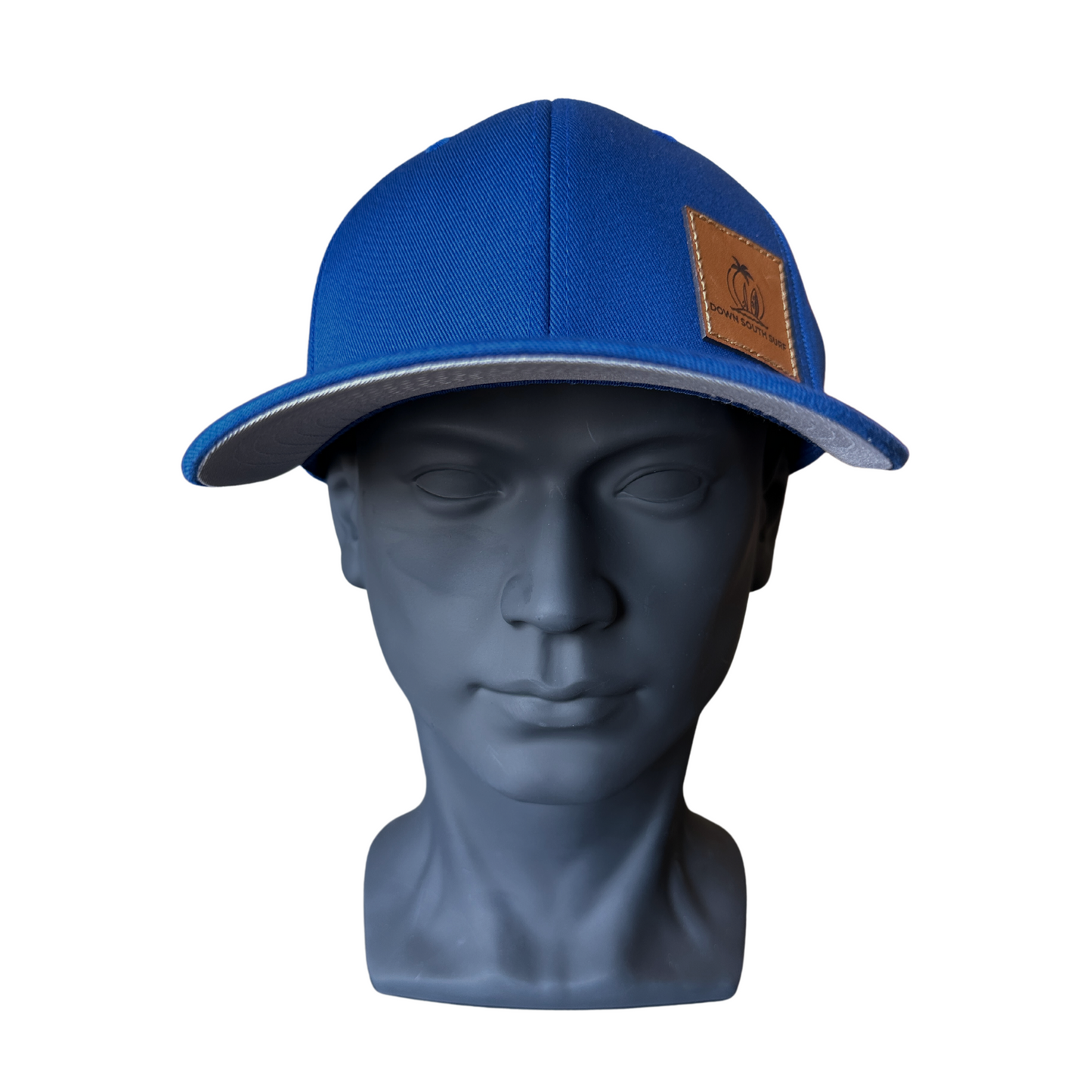 ROYAL BLUE LEATHER PATCH CAP