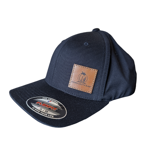 BLACK LEATHER PATCH CAP