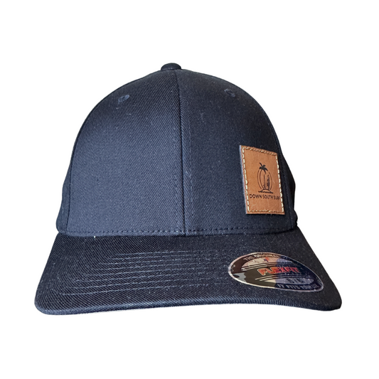 BLACK LEATHER PATCH CAP