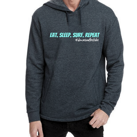 EAT. SLEEP. SURF. REPEAT PREMIUM PULLOVER UNISEX HOODIE