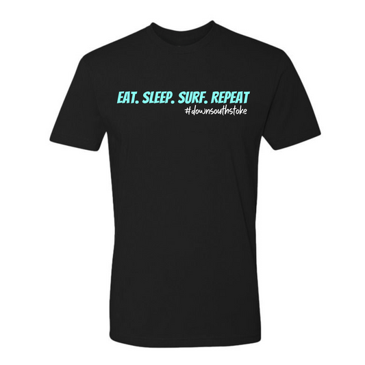 EAT. SLEEP. SURF. REPEAT. PREMIUM UNISEX CREW T-SHIRT