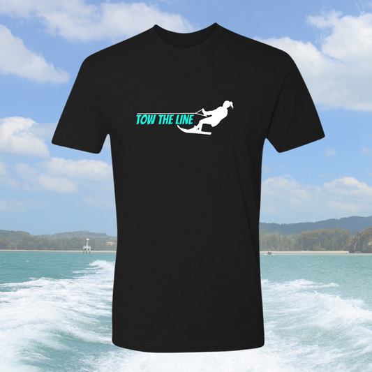 TOW THE LINE FEMALE WATER SKIER PREMIUM UNISEX CREW T-SHIRT