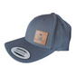 DARK GREY LEATHER PATCH CAP