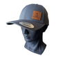 DARK GREY LEATHER PATCH CAP