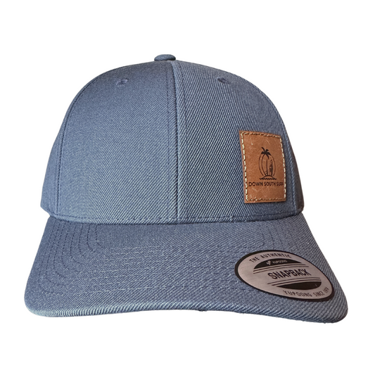DARK GREY LEATHER PATCH CAP