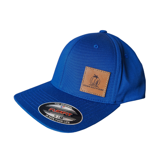 ROYAL BLUE LEATHER PATCH CAP