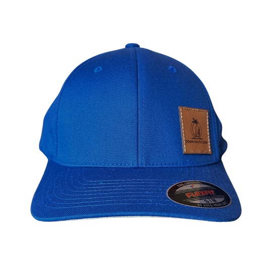 ROYAL BLUE LEATHER PATCH CAP